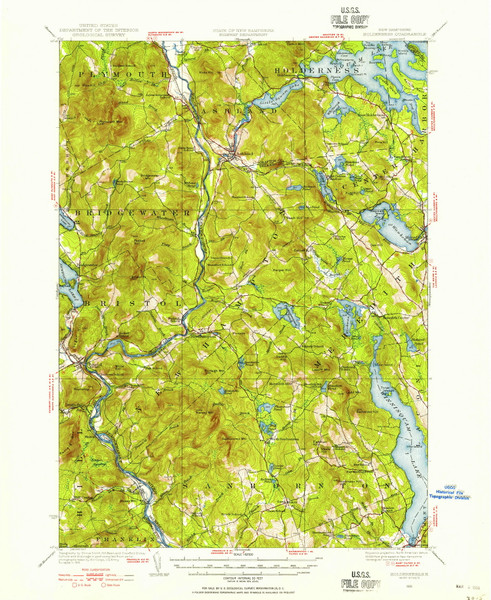 Holderness, New Hampshire 1925 (1956) USGS Old Topo Map Reprint 15x15 NH Quad 330086 Holderness, New Hampshire 1925 (1956) USGS Old Topo Map Reprint 15x15 NH Quad 330086