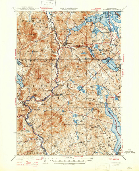 Holderness, New Hampshire 1927 (1947) USGS Old Topo Map Reprint 15x15 NH Quad 330089 Holderness, New Hampshire 1927 (1947) USGS Old Topo Map Reprint 15x15 NH Quad 330089