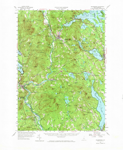 Holderness, New Hampshire 1956 (1971) USGS Old Topo Map Reprint 15x15 NH Quad 330092 Holderness, New Hampshire 1956 (1971) USGS Old Topo Map Reprint 15x15 NH Quad 330092