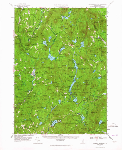 Lovewell Mountain, New Hampshire 1957 (1964) USGS Old Topo Map Reprint 15x15 NH Quad 330125 Lovewell Mountain, New Hampshire 1957 (1964) USGS Old Topo Map Reprint 15x15 NH Quad 330125
