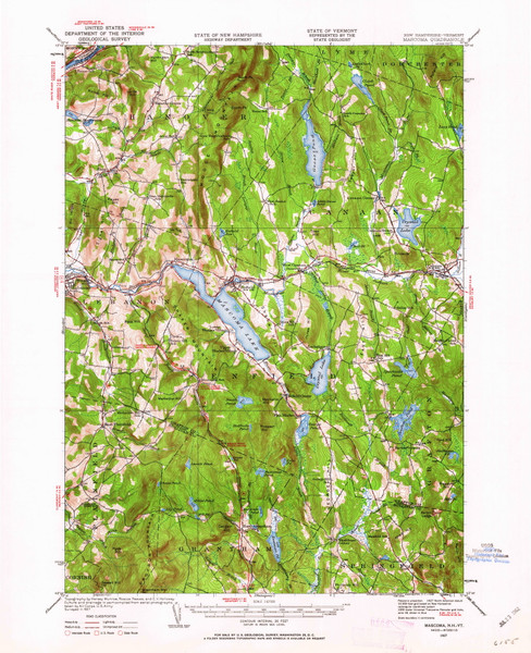 Mascoma, New Hampshire 1927 (1962) USGS Old Topo Map Reprint 15x15 NH Quad 330144 Mascoma, New Hampshire 1927 (1962) USGS Old Topo Map Reprint 15x15 NH Quad 330144
