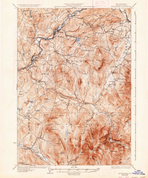 Moosilauke, New Hampshire 1932 (1937) USGS Old Topo Map Reprint 15x15 NH Quad 330192 Moosilauke, New Hampshire 1932 (1937) USGS Old Topo Map Reprint 15x15 NH Quad 330192