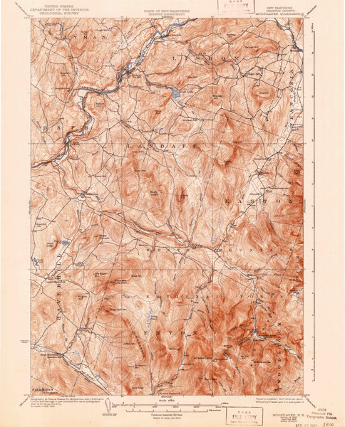Moosilauke, New Hampshire 1932 (1943) USGS Old Topo Map Reprint 15x15 NH Quad 330193 Moosilauke, New Hampshire 1932 (1943) USGS Old Topo Map Reprint 15x15 NH Quad 330193