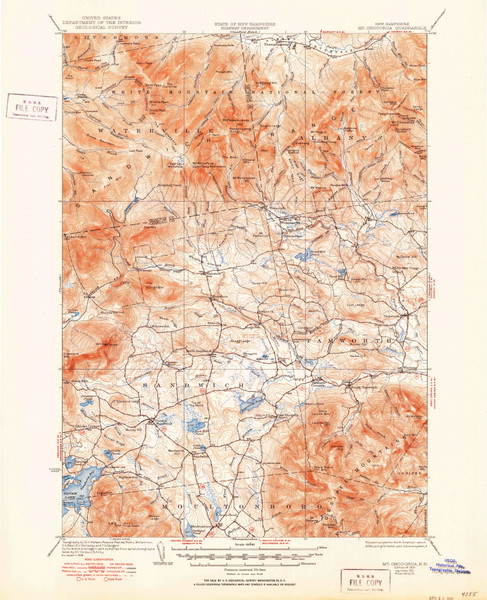 Mt. Chocorua, New Hampshire 1931 (1951) USGS Old Topo Map Reprint 15x15 NH Quad 330206 Mt. Chocorua, New Hampshire 1931 (1951) USGS Old Topo Map Reprint 15x15 NH Quad 330206