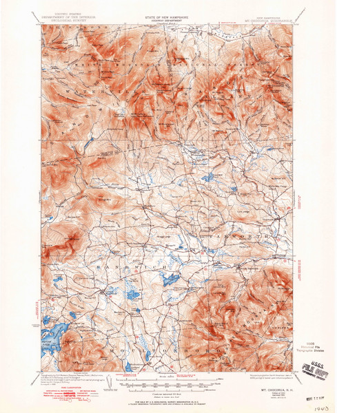 Mt. Chocorua, New Hampshire 1931 (1951) USGS Old Topo Map Reprint 15x15 NH Quad 330207 Mt. Chocorua, New Hampshire 1931 (1951) USGS Old Topo Map Reprint 15x15 NH Quad 330207