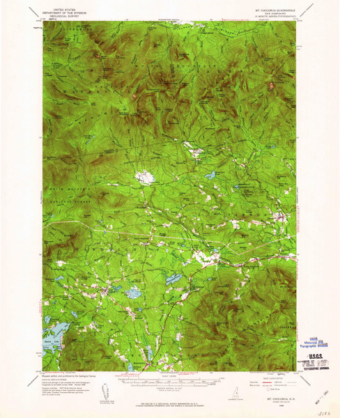 Mt. Chocorua, New Hampshire 1958 (1960) USGS Old Topo Map Reprint 15x15 NH Quad 330210 Mt. Chocorua, New Hampshire 1958 (1960) USGS Old Topo Map Reprint 15x15 NH Quad 330210