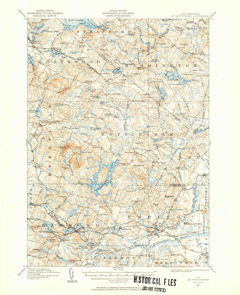 Mt. Pawtuckaway, New Hampshire 1917 (1957) USGS Old Topo Map Reprint 15x15 NH Quad 330227 Mt. Pawtuckaway, New Hampshire 1917 (1957) USGS Old Topo Map Reprint 15x15 NH Quad 330227