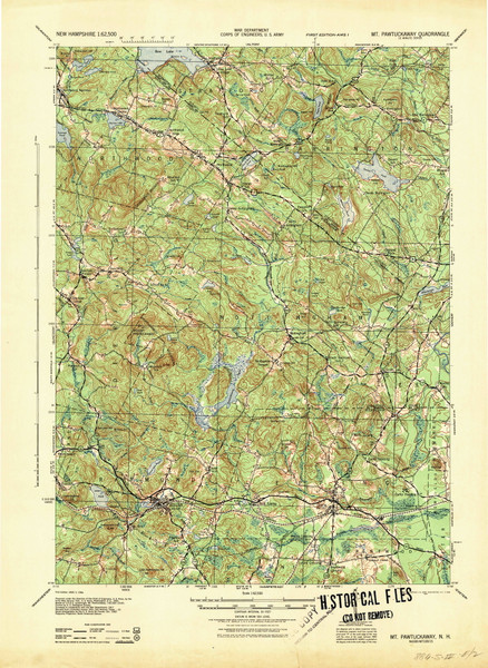 Mt. Pawtuckaway, New Hampshire 1944 (1944) USGS Old Topo Map Reprint 15x15 NH Quad 330230 Mt. Pawtuckaway, New Hampshire 1944 (1944) USGS Old Topo Map Reprint 15x15 NH Quad 330230