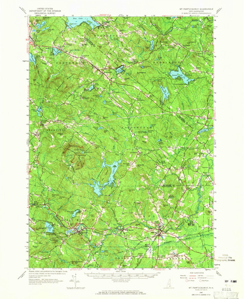 Mt. Pawtuckaway, New Hampshire 1957 (1965) USGS Old Topo Map Reprint 15x15 NH Quad 330233 Mt. Pawtuckaway, New Hampshire 1957 (1965) USGS Old Topo Map Reprint 15x15 NH Quad 330233