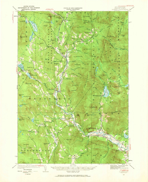 Rumney, New Hampshire 1928 (1969) USGS Old Topo Map Reprint 15x15 NH Quad 330328