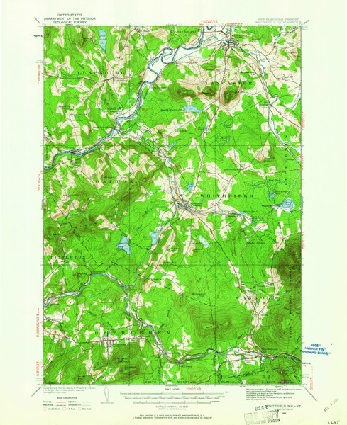 Whitefield, New Hampshire 1935 (1961) USGS Old Topo Map Reprint 15x15 NH Quad 330366
