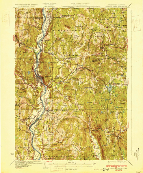 Bellows Falls, Vermont 1930 (1930) USGS Old Topo Map Reprint 15x15 NH Quad 337842 Bellows Falls, Vermont 1930 (1930) USGS Old Topo Map Reprint 15x15 NH Quad 337842