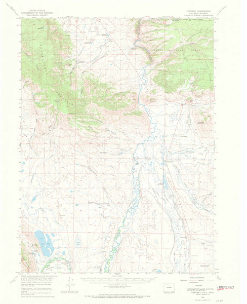 Cowdrey, Colorado 1956 (1969) USGS Old Topo Map Reprint 15x15 WY Quad 402274
