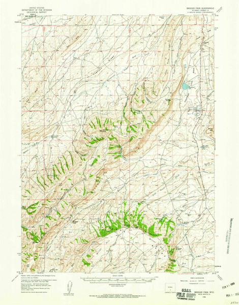 Bridger Pass, Wyoming 1956 (1959) USGS Old Topo Map Reprint 15x15 WY Quad 342044