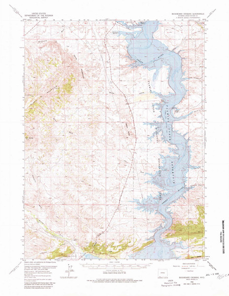 Buckboard Crossing, Wyoming 1966 (1980) USGS Old Topo Map Reprint 15x15 WY Quad 342047