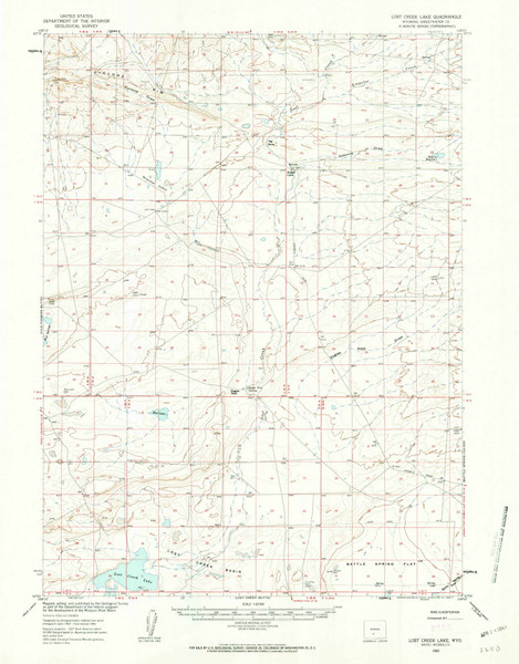 Lost Creek Lake, Wyoming 1960 (1963) USGS Old Topo Map Reprint 15x15 WY Quad 342158