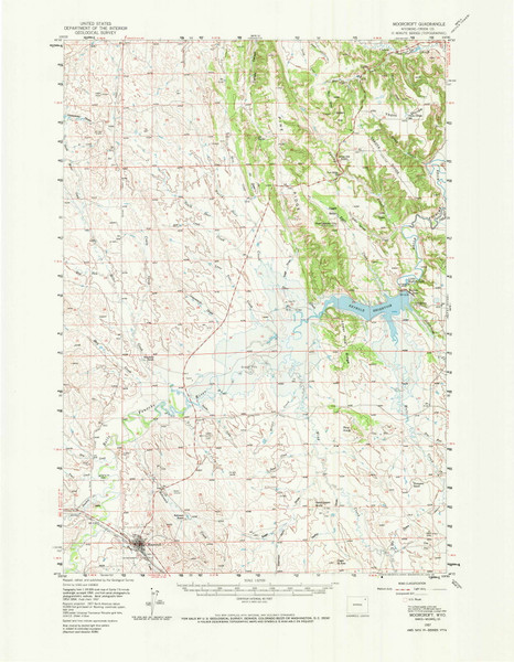 Moorcroft, Wyoming 1957 (1985) USGS Old Topo Map Reprint 15x15 WY Quad 342185