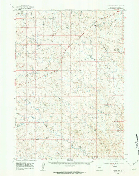 Turnercrest, Wyoming 1960 (1962) USGS Old Topo Map Reprint 15x15 WY Quad 342278
