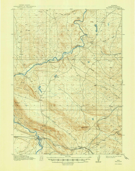 Walcott, Wyoming 1914 (1949) USGS Old Topo Map Reprint 15x15 WY Quad 342289 Walcott, Wyoming 1914 (1949) USGS Old Topo Map Reprint 15x15 WY Quad 342289