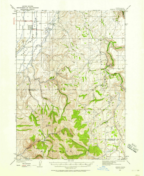Ammon, Idaho 1924 (1958) USGS Old Topo Map Reprint 15x15 ID Quad 238894 Ammon, Idaho 1924 (1958) USGS Old Topo Map Reprint 15x15 ID Quad 238894
