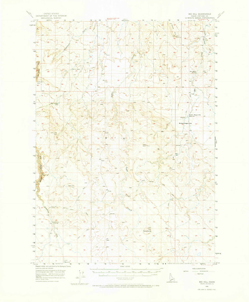 Big Hill, Idaho 1956 (1973) USGS Old Topo Map Reprint 15x15 ID Quad 238918