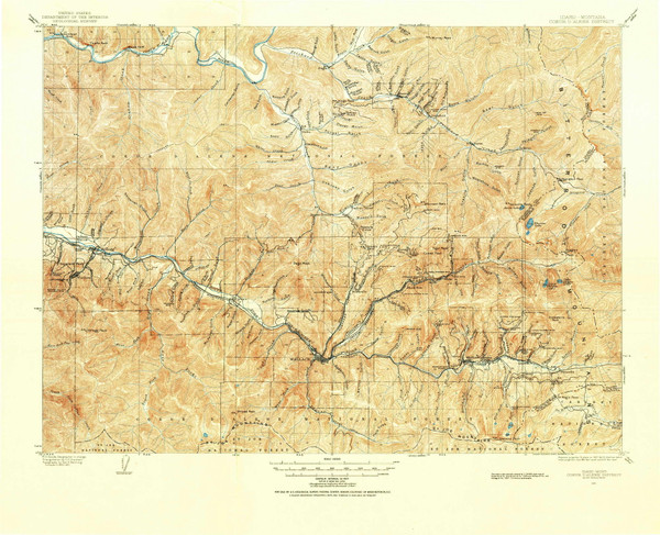 Coeur D'Alene District, Idaho 1901 (1954) USGS Old Topo Map Reprint 15x15 ID Quad 238986 Coeur D'Alene District, Idaho 1901 (1954) USGS Old Topo Map Reprint 15x15 ID Quad 238986