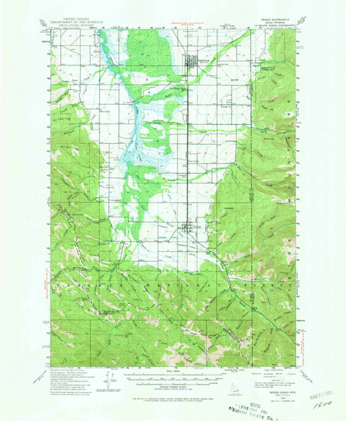 Driggs, Idaho 1943 (1981) USGS Old Topo Map Reprint 15x15 ID Quad 239046 Driggs, Idaho 1943 (1981) USGS Old Topo Map Reprint 15x15 ID Quad 239046