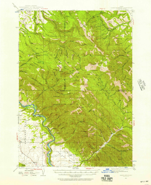 Garns Mtn, Idaho 1943 (1957) USGS Old Topo Map Reprint 15x15 ID Quad 239075