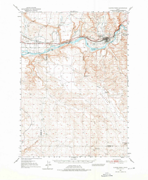 Glenns Ferry, Idaho 1948 (1976) USGS Old Topo Map Reprint 15x15 ID Quad 239082 Glenns Ferry, Idaho 1948 (1976) USGS Old Topo Map Reprint 15x15 ID Quad 239082