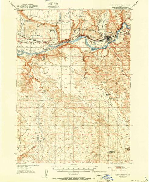Glenns Ferry, Idaho 1951 (1951) USGS Old Topo Map Reprint 15x15 ID Quad 239085