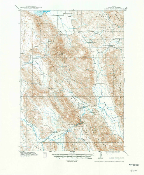 Lanes Creek, Idaho 1915 (1948) USGS Old Topo Map Reprint 15x15 ID Quad 239152 Lanes Creek, Idaho 1915 (1948) USGS Old Topo Map Reprint 15x15 ID Quad 239152