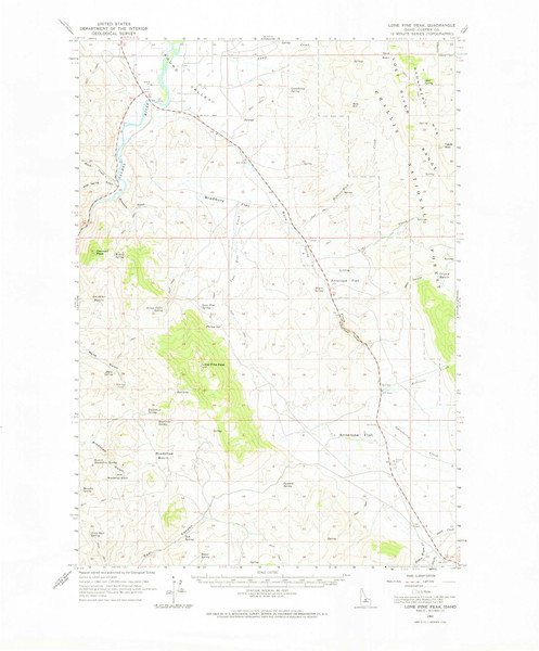 Lone Pine Peak, Idaho 1963 (1965) USGS Old Topo Map Reprint 15x15 ID Quad 239167 Lone Pine Peak, Idaho 1963 (1965) USGS Old Topo Map Reprint 15x15 ID Quad 239167