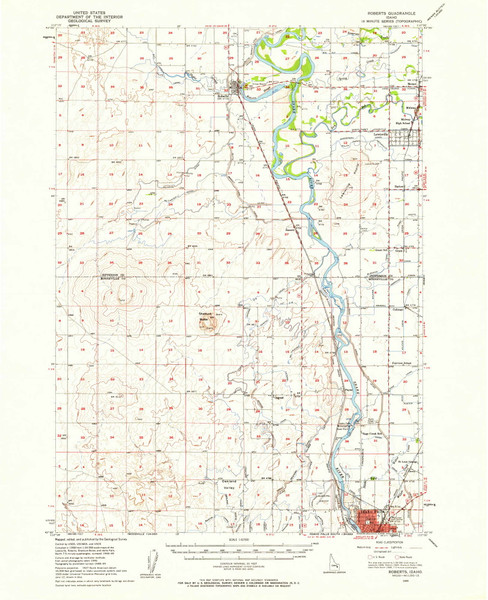 Roberts, Idaho 1949 (1959) USGS Old Topo Map Reprint 15x15 ID Quad 239250