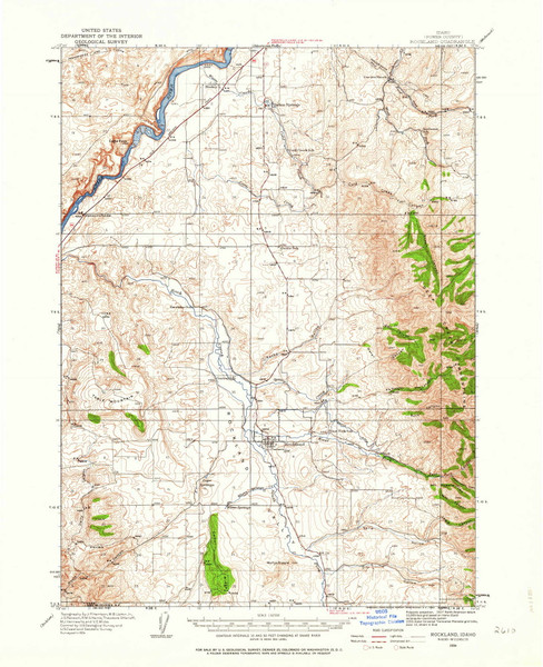 Rockland, Idaho 1934 (1963) USGS Old Topo Map Reprint 15x15 ID Quad 239252