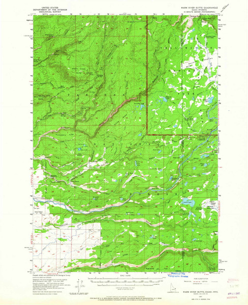 Warm River Butte, Idaho 1957 (1965) USGS Old Topo Map Reprint 15x15 ID Quad 239329 Warm River Butte, Idaho 1957 (1965) USGS Old Topo Map Reprint 15x15 ID Quad 239329