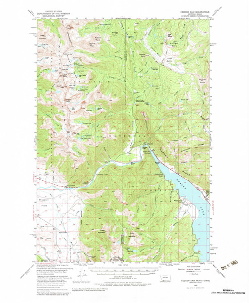Hebgen Dam, Montana 1950 (1983) USGS Old Topo Map Reprint 15x15 ID Quad 268066
