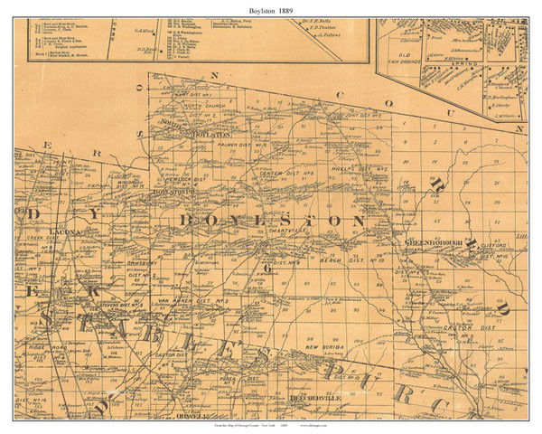 Boylston, New York 1889 Old Town Map Custom Print - Oswego Co.
