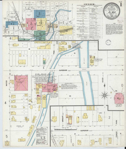 Alma Michigan 1902 - Fire Insurance Index - Old Map Reprint