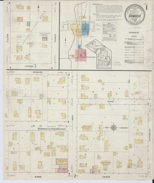 Armada Michigan 1913 - Fire Insurance Index - Old Map Reprint