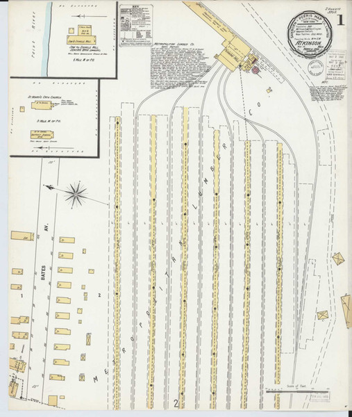 Atkinson Michigan 1900 - Fire Insurance Index - Old Map Reprint