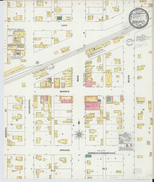 Bancroft Michigan 1899 - Fire Insurance Index - Old Map Reprint