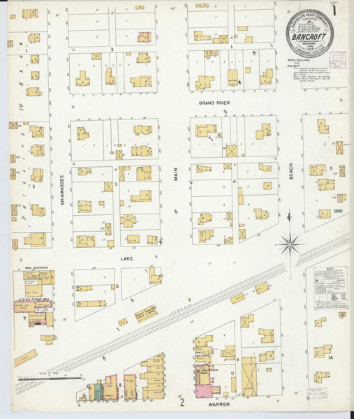 Bancroft Michigan 1908 - Fire Insurance Index - Old Map Reprint