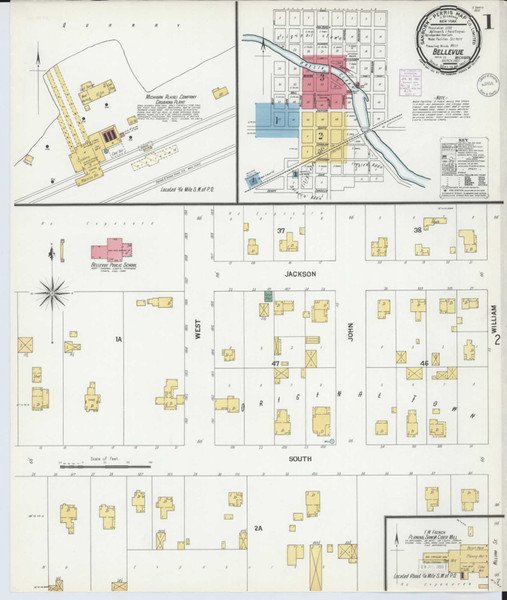 Bellevue Michigan 1901 - Fire Insurance Index - Old Map Reprint
