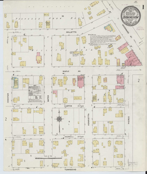 Birmingham Michigan 1910 - Fire Insurance Index - Old Map Reprint