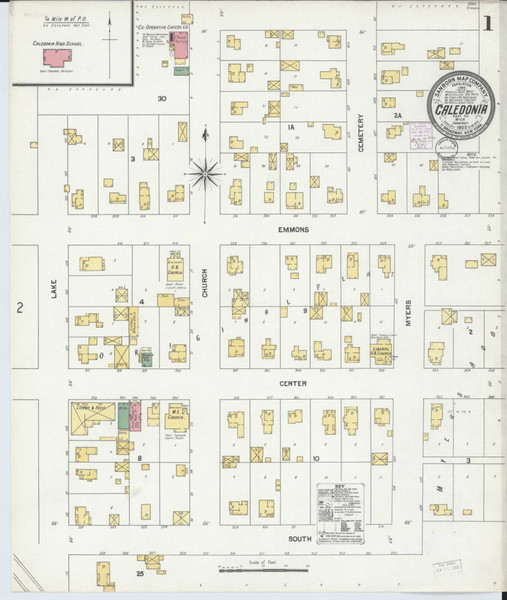 Caledonia Michigan 1902 - Fire Insurance Index - Old Map Reprint