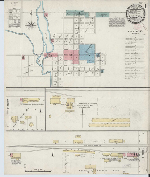 Carson City Michigan 1894 - Fire Insurance Index - Old Map Reprint