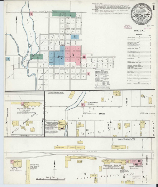 Carson City Michigan 1910 - Fire Insurance Index - Old Map Reprint
