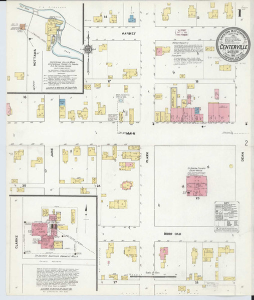 Centreville Michigan 1911 - Fire Insurance Index - Old Map Reprint