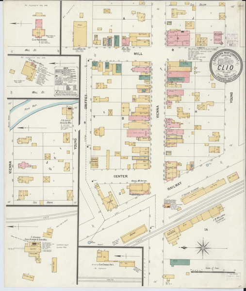 Clio Michigan 1902 - Fire Insurance Index - Old Map Reprint