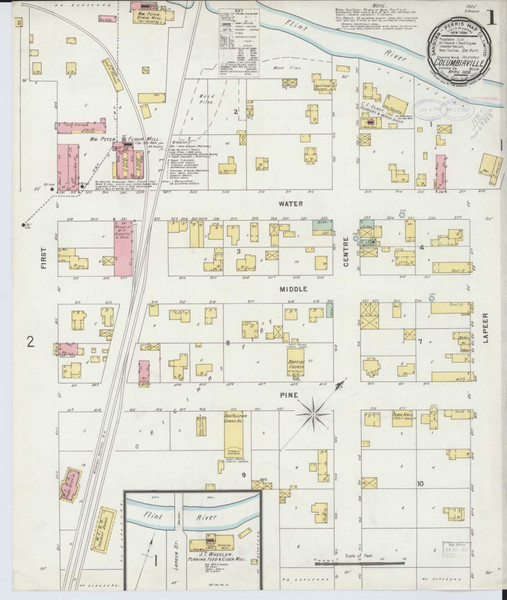 Columbiaville Michigan 1898 - Fire Insurance Index - Old Map Reprint